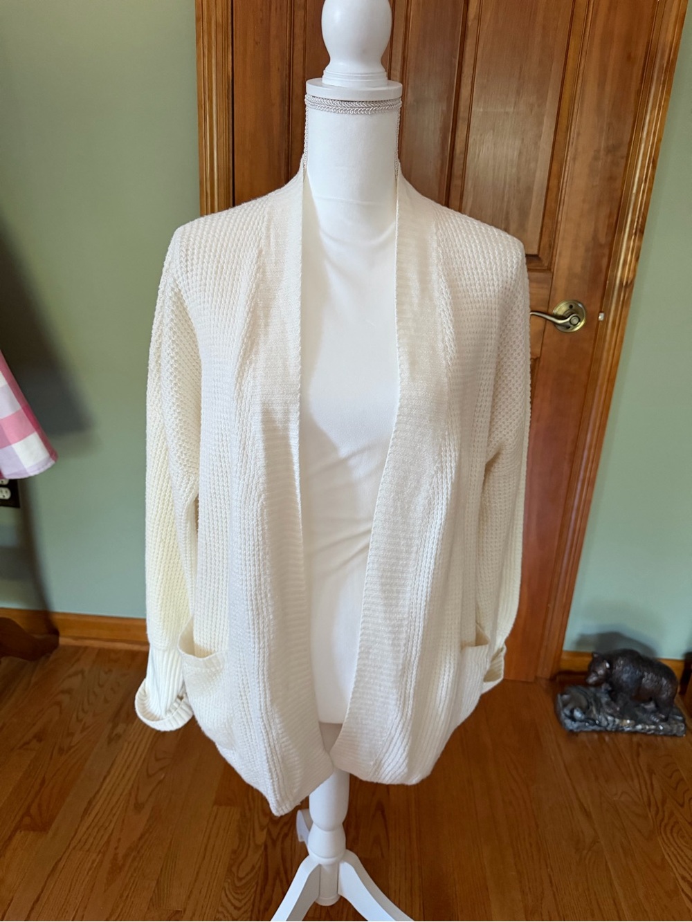 Old Navy Ivory Open-Front Pocket Cardigan